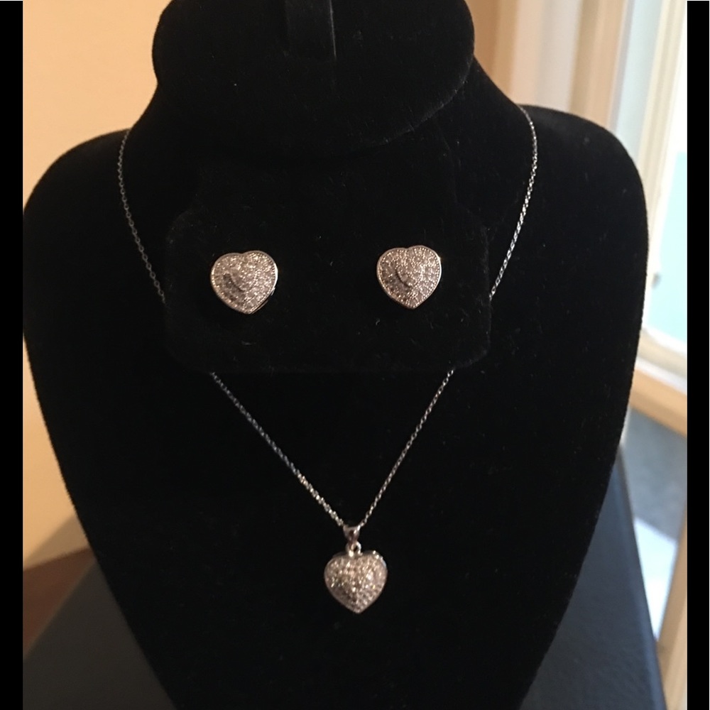 2pc Sterling Silver Necklace & Earrings Set